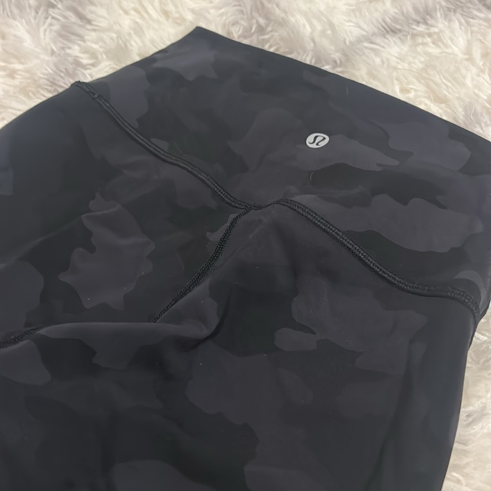 Lululemon Black Camouflage Leggings Wunder Train High-rise Tight 25”